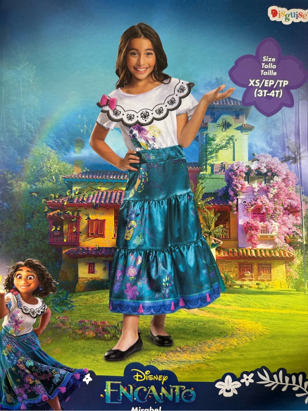 Disguise Mirabel Teal and White Floral Girls Costume